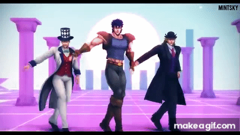 A JoJo's Bizarre Adventure MMD dance fragment